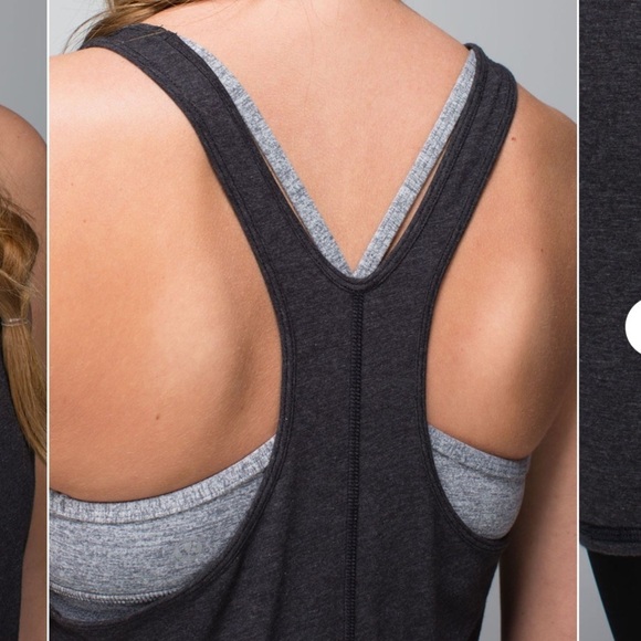 Lululemon Heathered Black Torque Tank - Picture 5 of 10